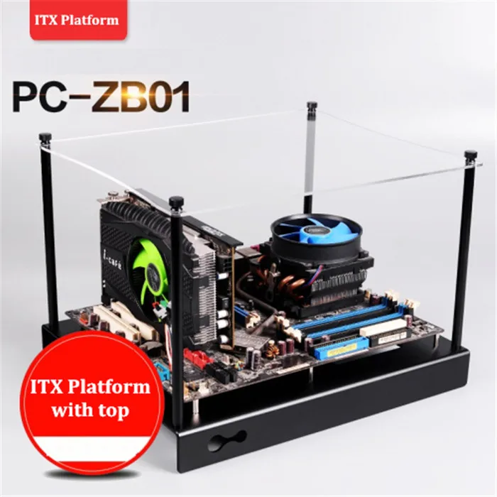 New Arrivals DIY tray display  ITX Aluminum Motherboard Bracket  ITX Platform with top for PC Computer
