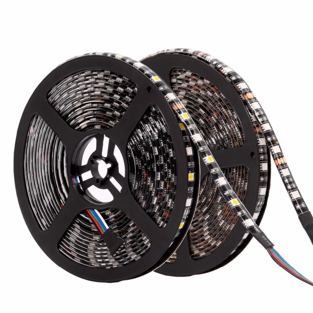 RGBWW RGBW RGB Светодиодная лента Водонепроницаемая 5050 черная печатная плата DC12V Светодиодный светильник Гибкая неоновая лента 2,4 г контроллер Рождественское украшение