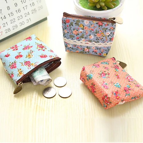 Women Flower Printed Wallet Card Holder Coin Purse Portable Mini Zipper Bag | Багаж и сумки