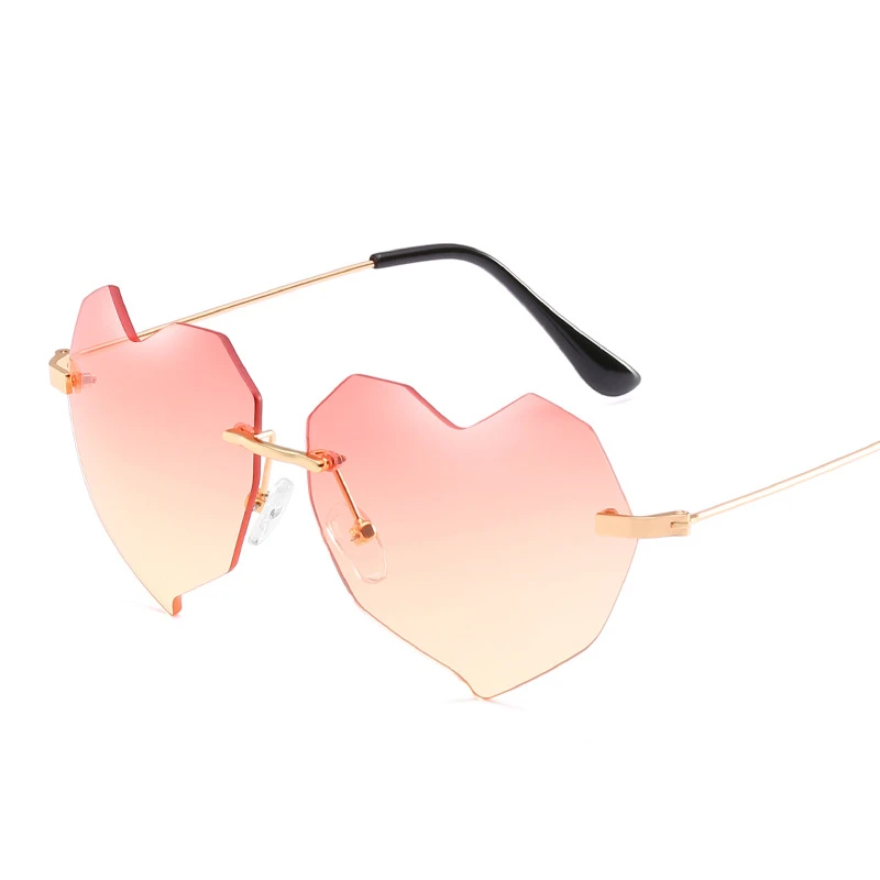 SUMONDY High-end Heart-Shaped Rimless Sunglasses Women Hipster Points Hippie Lover Gradient Clear Mirror Lens Sun Shades SU06 | Аксессуары