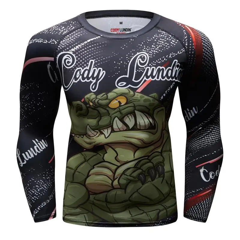 2019 новые мужские с длинными рукавами компрессионные колготки футболка 3d принт