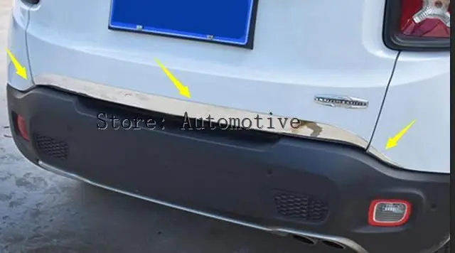

Stainless Steel Rear Tail Trunk Lid Cover Trim 3 Pcs / Set For Jeep Renegade 2015 2016 2017