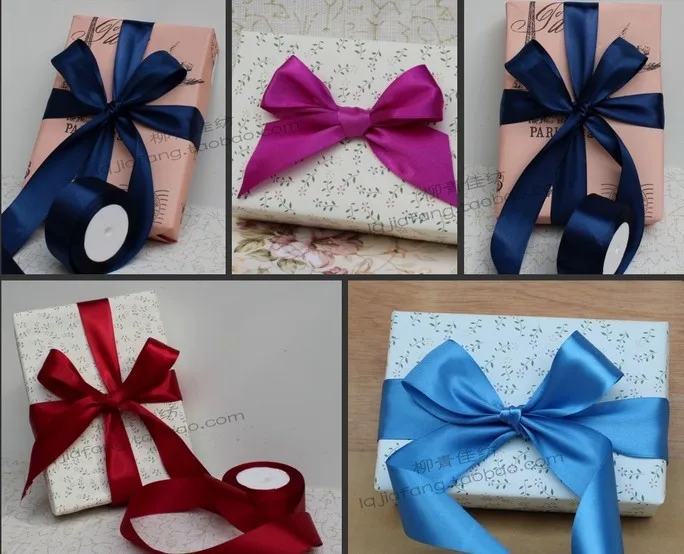 (25 ярдов/рулон) 2 ''(50 мм) бежевая кремовая белая свадебная атласная лента