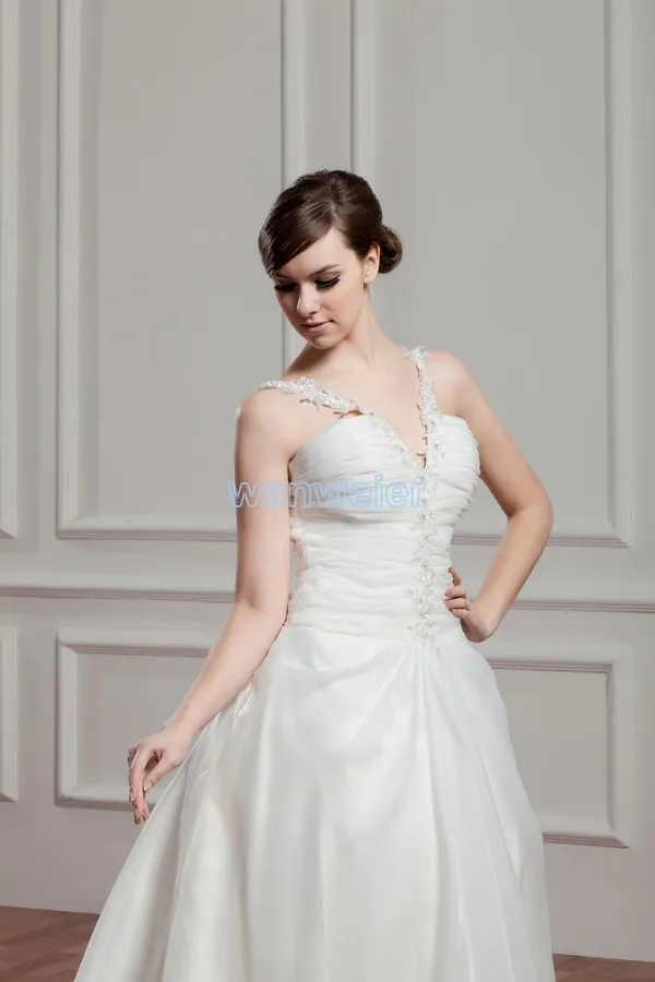 free shipping 2016 new design casual dress white train custom size/color for a holiday bridal gown glamour wedding dresses | Свадьбы и