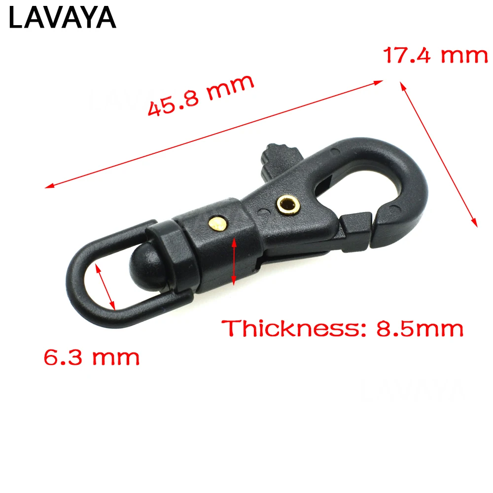 5pcs 1/4'' Plastic Swivel Snap Hook  For Weave Paracord Lanyard Buckles Backpack Webbing 6.3mm