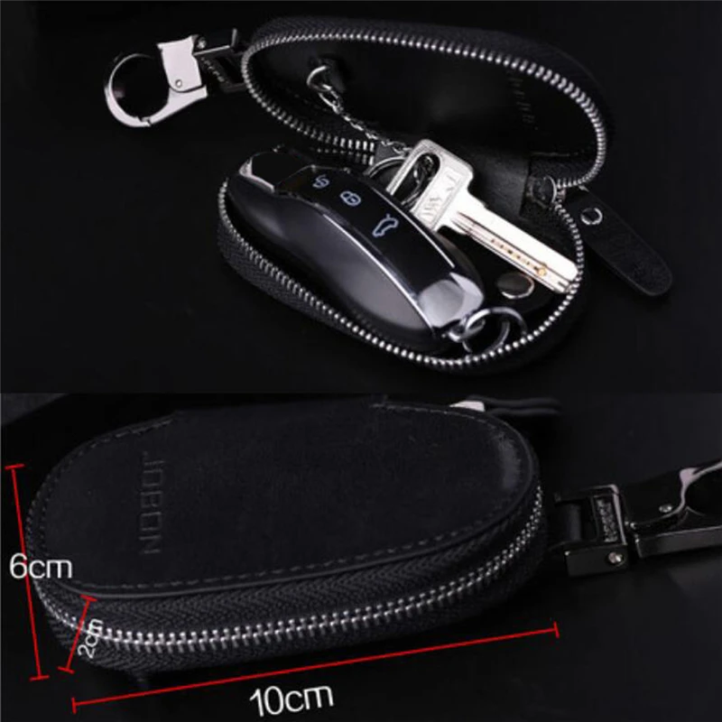 Высококачественный Роскошный кожаный чехол для автомобильных ключей на молнии