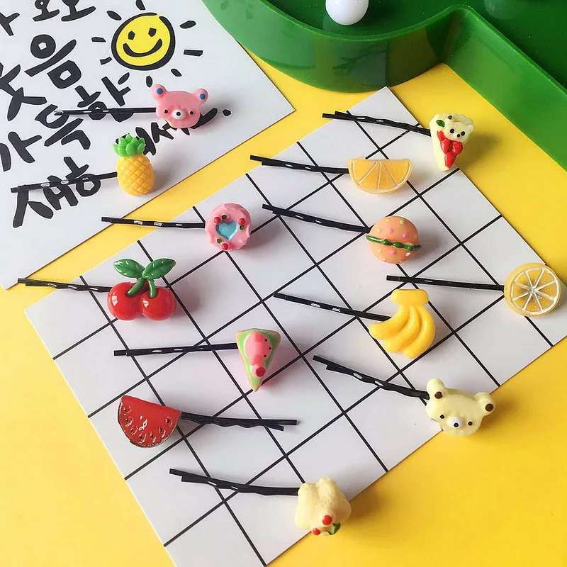 Супер милые заколки в стиле Харадзюку модные Мультяшные фрукты конфеты серия