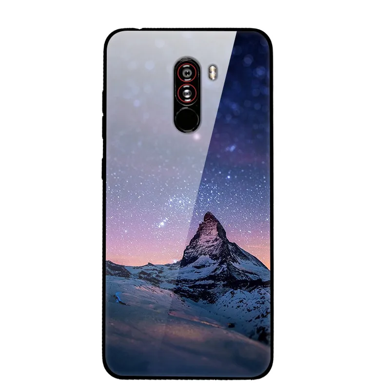 Чехол Poco F1 для Xiaomi Pocophone F1 6,18 чехол роскошный стеклянный Жесткий PC задняя крышка для Coque Xiaomi Pocophone F1 чехол TPU рамка F 1 - Цвет: as photo 30