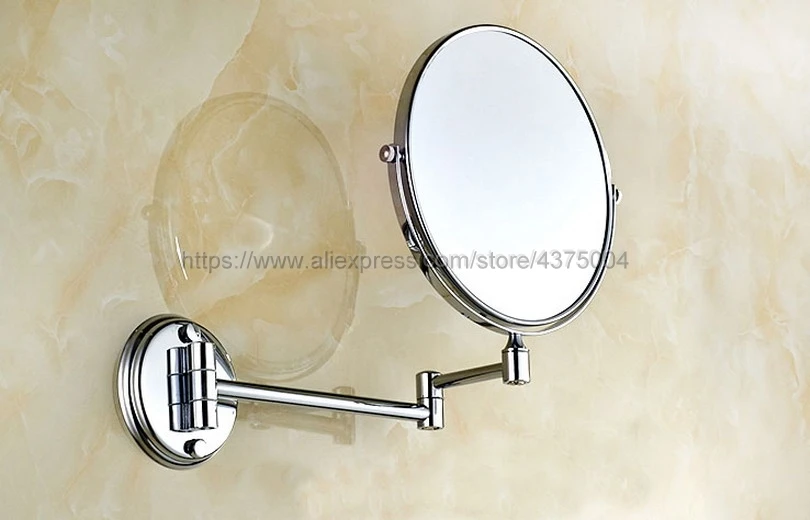 Аксессуары для ванной комнаты хромированное Латунное настенное круглое зеркало