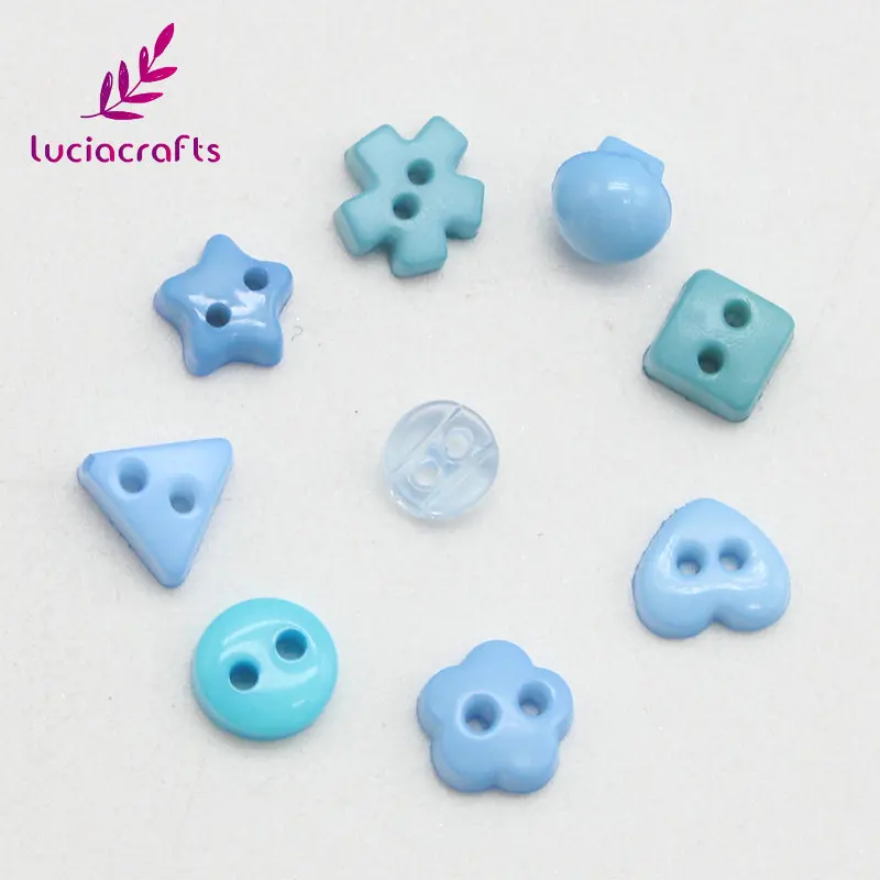Lucia crafts 50 шт. смешанный стиль 2 отверстия акриловые пуговицы Скрапбукинг одежда Декоративная Кнопка DIY Швейные аксессуары E0411 - Цвет: Blue series