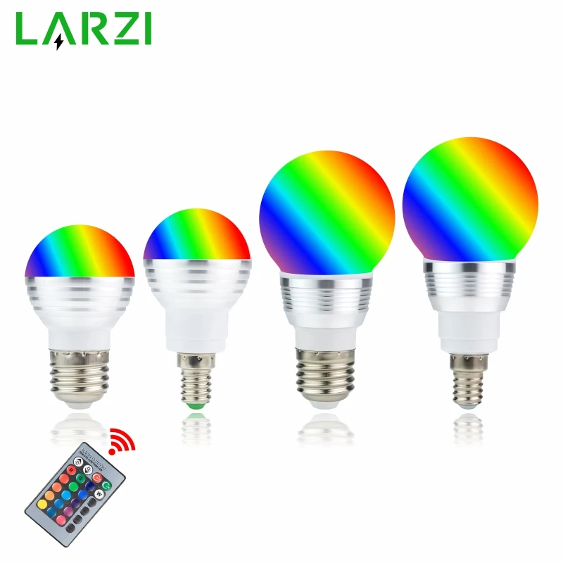 

RGB LED Bulb E27 E14 3W 5W 16 Color Changing RGB Magic Light Bulb Lamp 85-265V 110V 220V RGB Led Spotlight with Remote Control