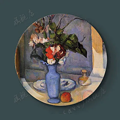 Cezanne живопись фарфоровая декоративная настенная подвесная тарелка сиденье диск керамический диск креативное искусство диск туалетный лоток - Цвет: 04