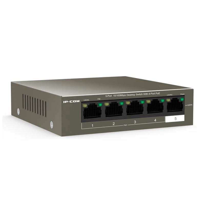 F1105P-4-63W сетевой коммутатор Ethernet с 5 портами 250 м стабильный источник питания PoE на