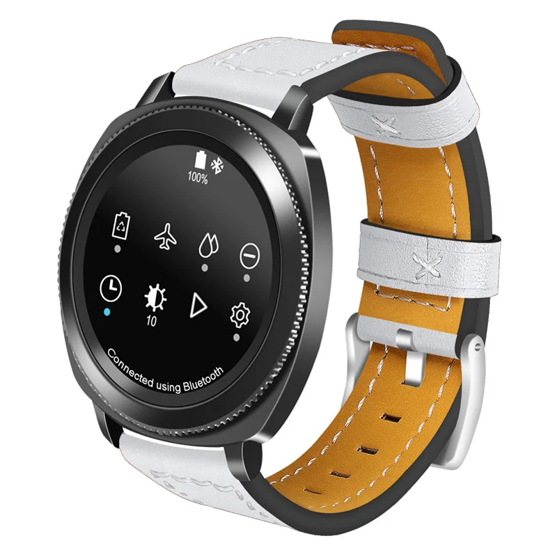 White 20 мм/22 мм кожаный ремешок для SAMSUNG Galaxy watch 46 мм 42 мм серии Sport S4/gear S2 classic gear S3 Смарт-часы ремешки для часов - Цвет ремешка: White