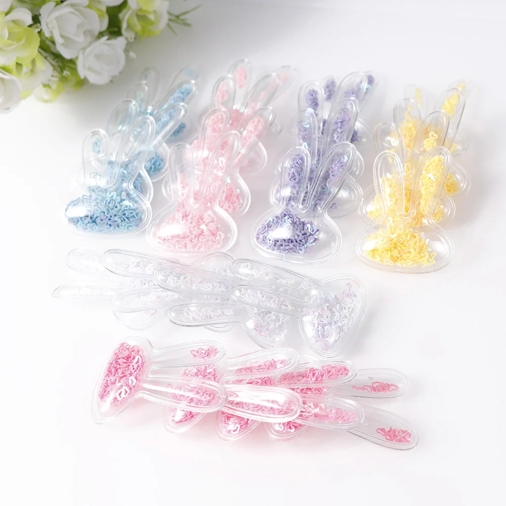 6 шт. блестящие прозрачные патчи с кроличьими ушками|Заплатки| |