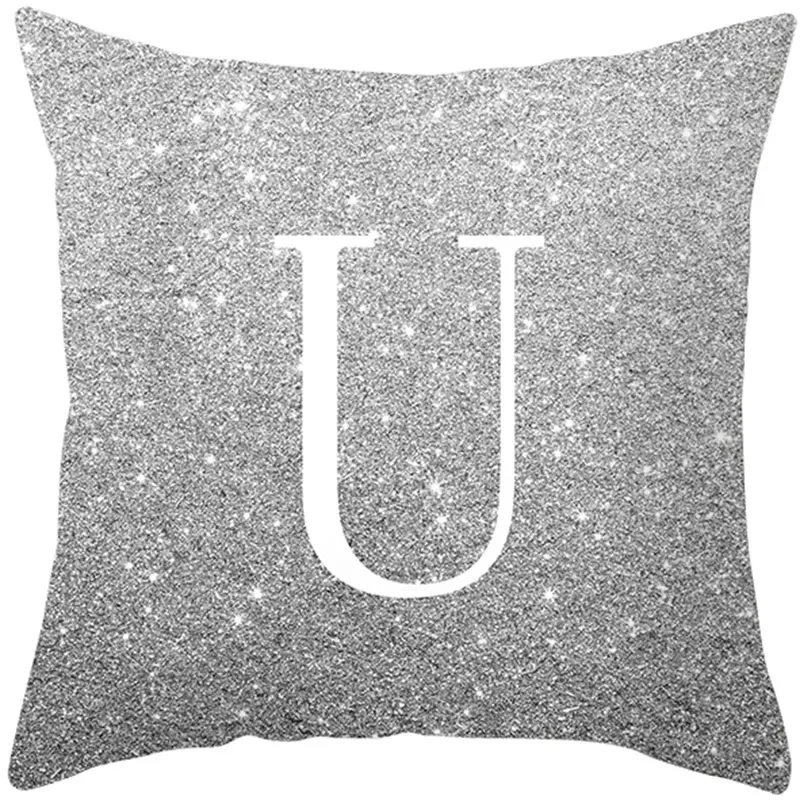 Чехол для подушки Houspace серый фон 26 Английских Букв полиэстер персиковый чехол
