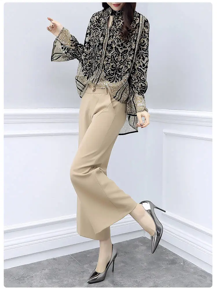 Стильный комплект из двух предметов топ и штаны женский костюм Модный Conjunto Feminino Ol