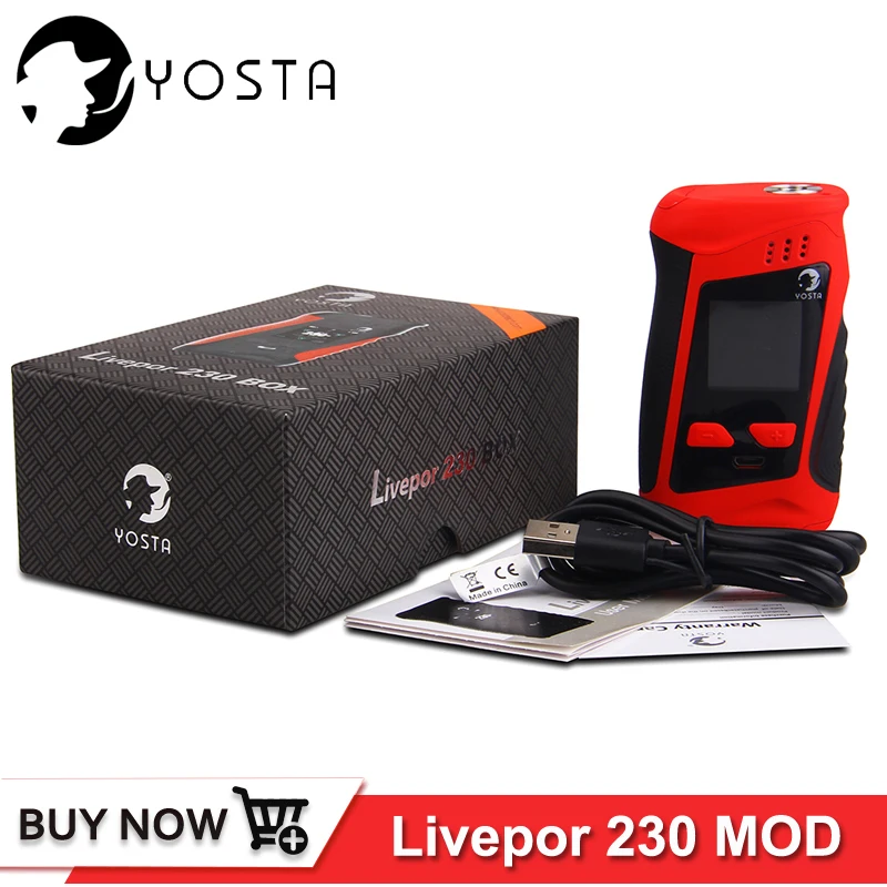 Оригинальный Yosta Livepor 230 бокс мод 1 33 дюймов IPS экран Питание от двух аккумуляторов