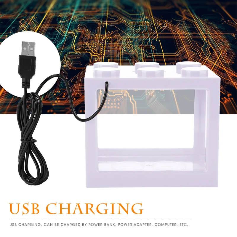 Строительный блок для аквариума с зарядкой от USB СВЕТОДИОДНЫЙ светильник для аквариума офисный Декор для гостиной
