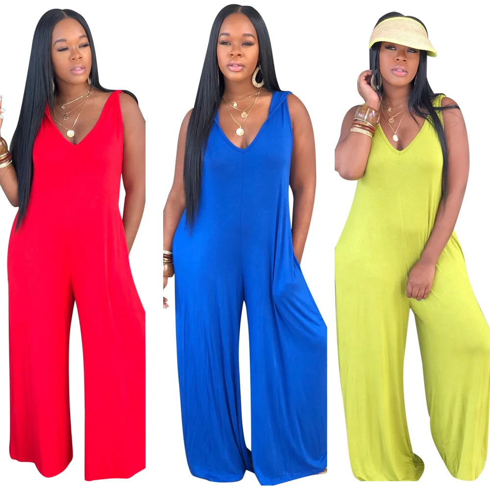

Echoine Summer Sexy Women hooded Neck Strapless Spaghetti Straps Loose Casual Jumpsuit Women Plus Size S-XXL Haren Rompers