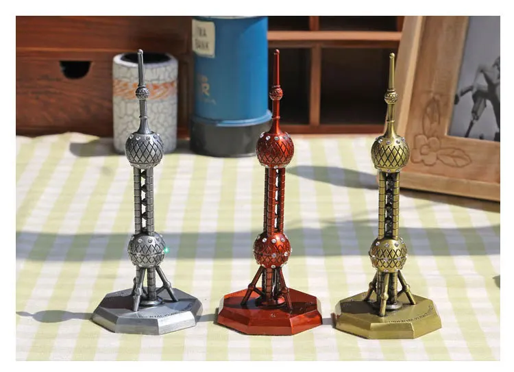 

1 шт., ручная работа, Восточная жемчужная башня, модель, винтажный металлический реквизит для стрельбы, Бар/паб/кафе/магазин, украшение, сувен...