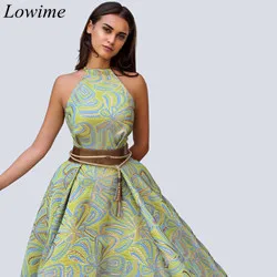 same as picture New Fashion Sexy Celebrity Dresses Halter Sleeveless Long Red Caprt Gowns With Sashes Dubai Couture Vestidos De Festa - Цвет: same as picture