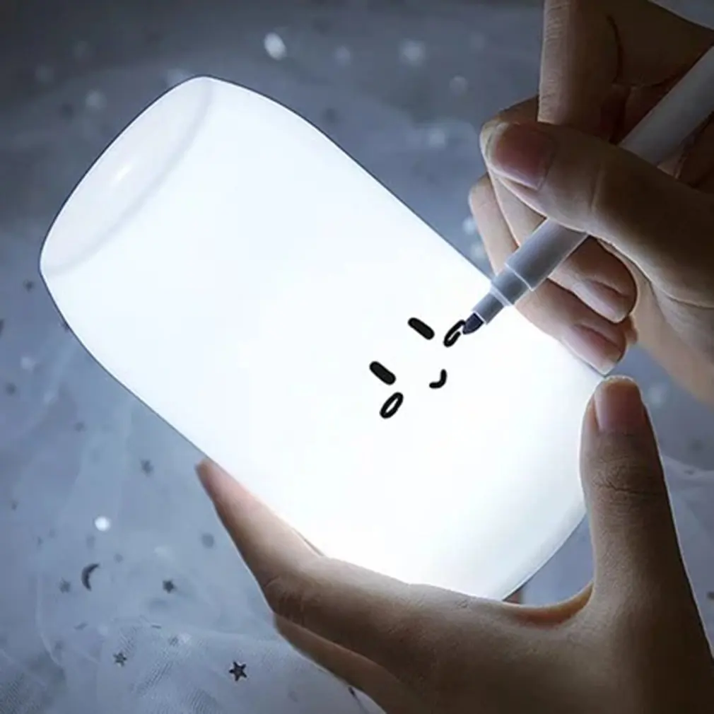 Зарядка через usb светодиодный светильник бутылки молока DIY сообщение ночник