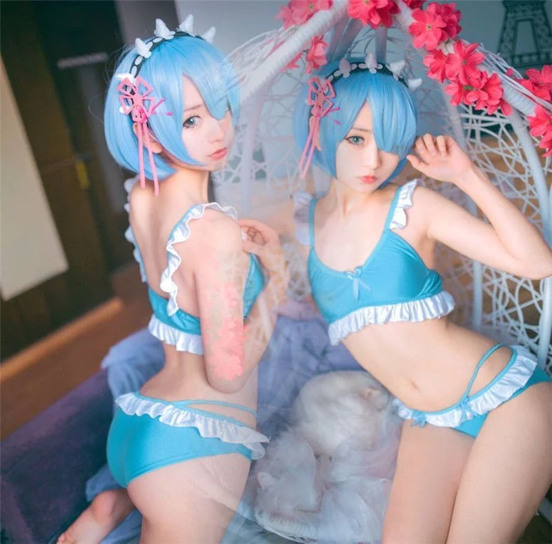 Re:Zero Ram Rem костюмы для косплея комплекты бикини бюстгальтер нижнее белье штаны