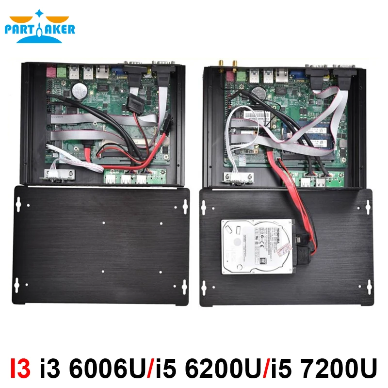 Intel Core i3 6006U i5 6200U 7200U мини ПК Windows 10 Barebone компьютер 2 ГГц 520/620 Graphics 4K HTPC minipc HDMI VGA