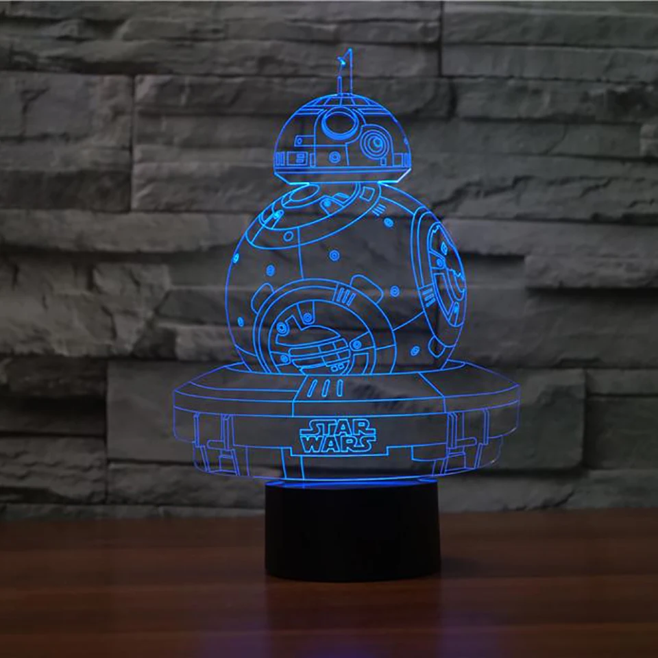 Звездные войны LED 3D ночные светильники креативный окружающий свет USB Настольная