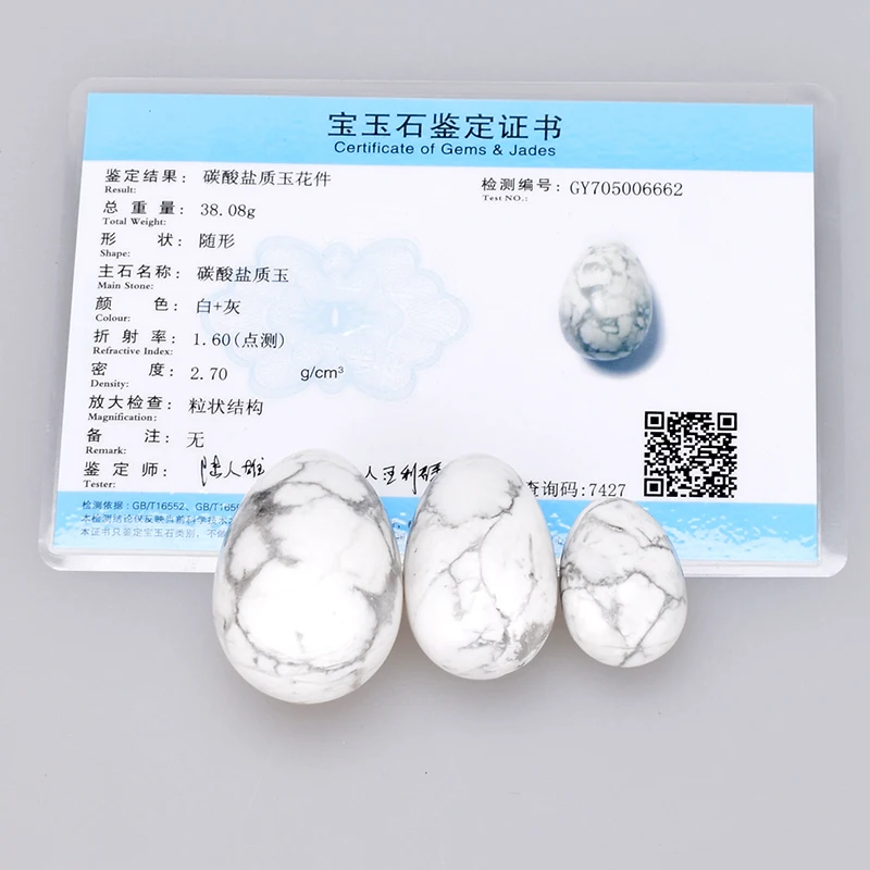 Просверленные яйца йони с набор Палочка из натурального хаулита для женщин