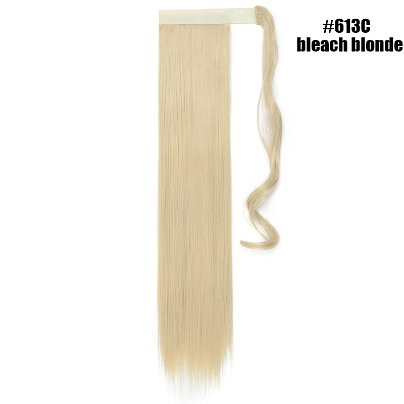 bleach blonde S-noilite обернуть вокруг конского хвоста клип в наращивание волос Синтетический прямой шиньон накладные волосы для женщин - Цвет: bleach blonde
