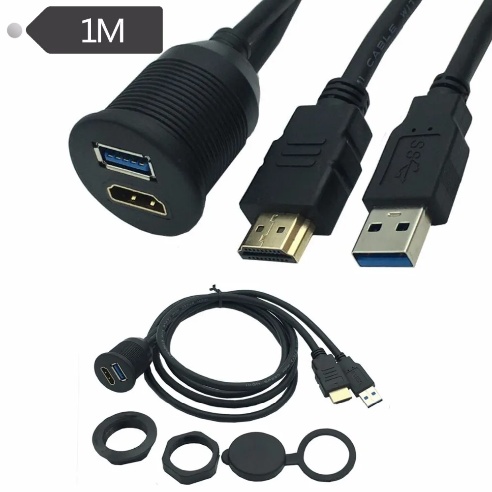 Удлинитель HDMI и USB 3 0 панель приборов Скрытое крепление для автомобиля лодки