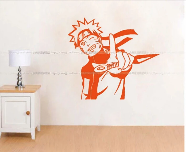 Наруто виниловая настенная наклейка японский мультфильм Учиха Саске аниме для