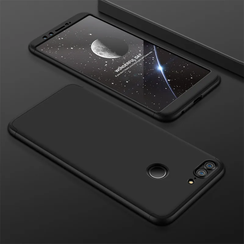 WeeYRN чехол телефон чехлы на для Huawei Honor 9 lite(Хуавей Хонор 9 Лайт) корпус Роскошный Пластик 360 полный жесткий Защитная задняя крышка для Huawei Honor 9 lite чехол книжка - Цвет: black