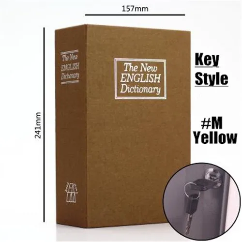 Key Yellow M Детский подарок, мини-Сейф, книга, скрытый секретный безопасный ключ, замок, деньги, ювелирные изделия, сертификат, хранение, пароль, шкафчик - Цвет: Key Yellow M