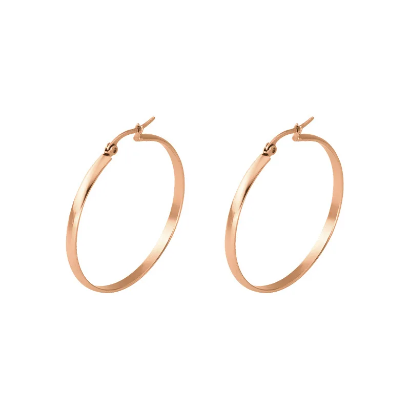 Большие серьги из нержавеющей стали FairLadyHood F Fashion 316L с широкими краями большие