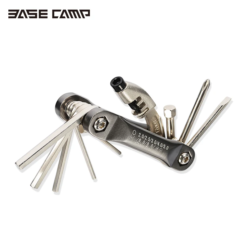 Basecamp Bike Multifunction Tool 9 in 1 Combination Toiletry Kit Set Screwdriver Combined Chain Wrench Bicycle Repair Tools | Спорт и