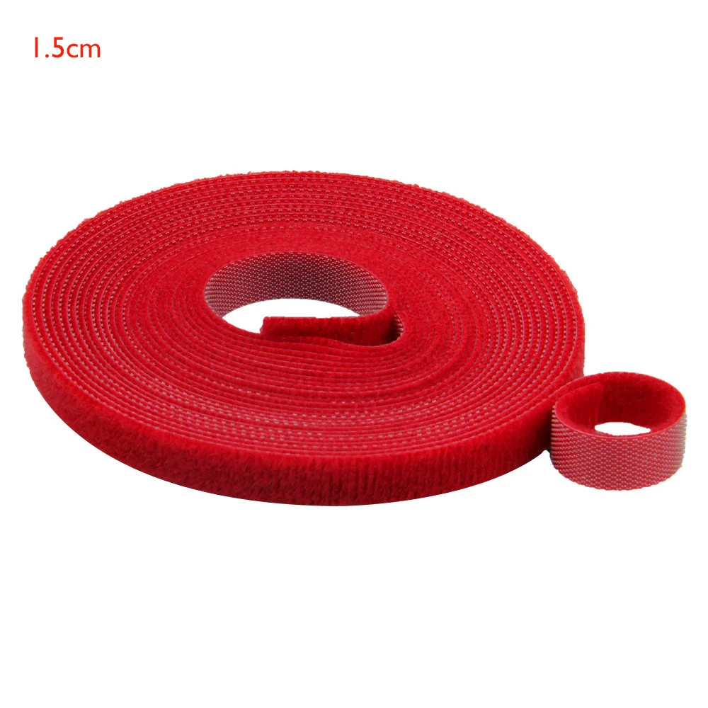 1.5cm red 5 метров крепкие короткие крючки и петли клейкая лента впритык самоклеющиеся Кабельные стяжки застежка волшебная лента Швейные аксессуары - Цвет: 1.5cm red