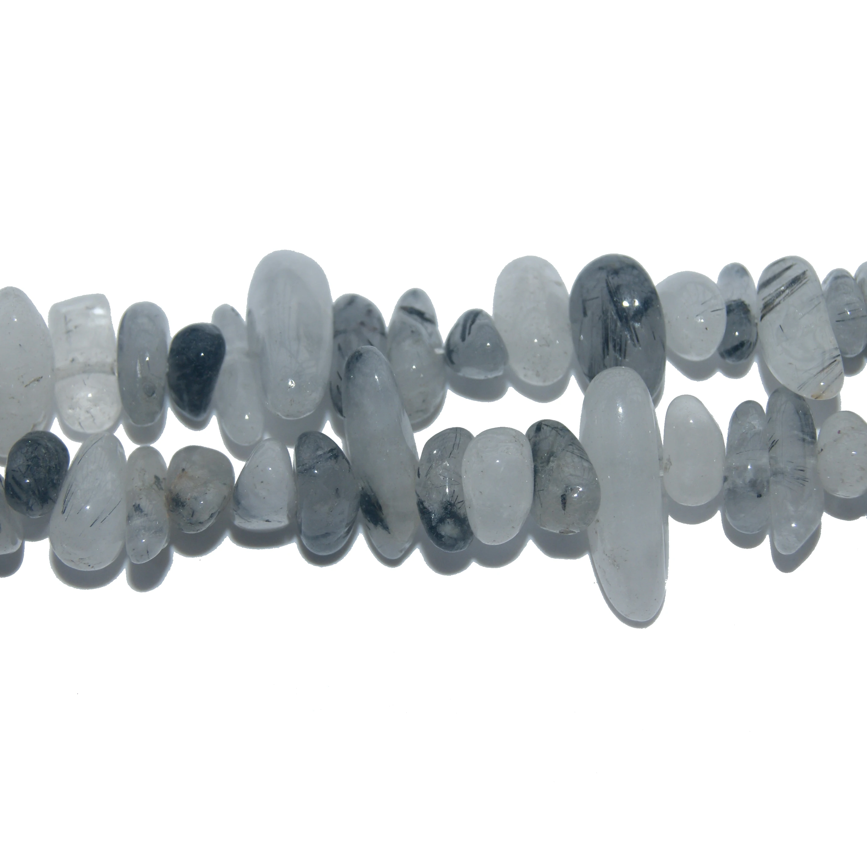 

Wholesale 12-18 MM Stick Shape Natural Black Rutilated Quartz Stone Beads For Jewelry Making DIY Necklace Bracelet Material