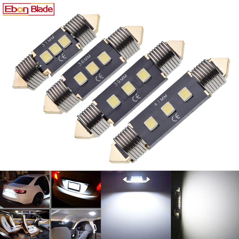 Светодиодный светильник для салона автомобиля 31 мм 36 39 41 3030 3 SMD белый C5W C10W |