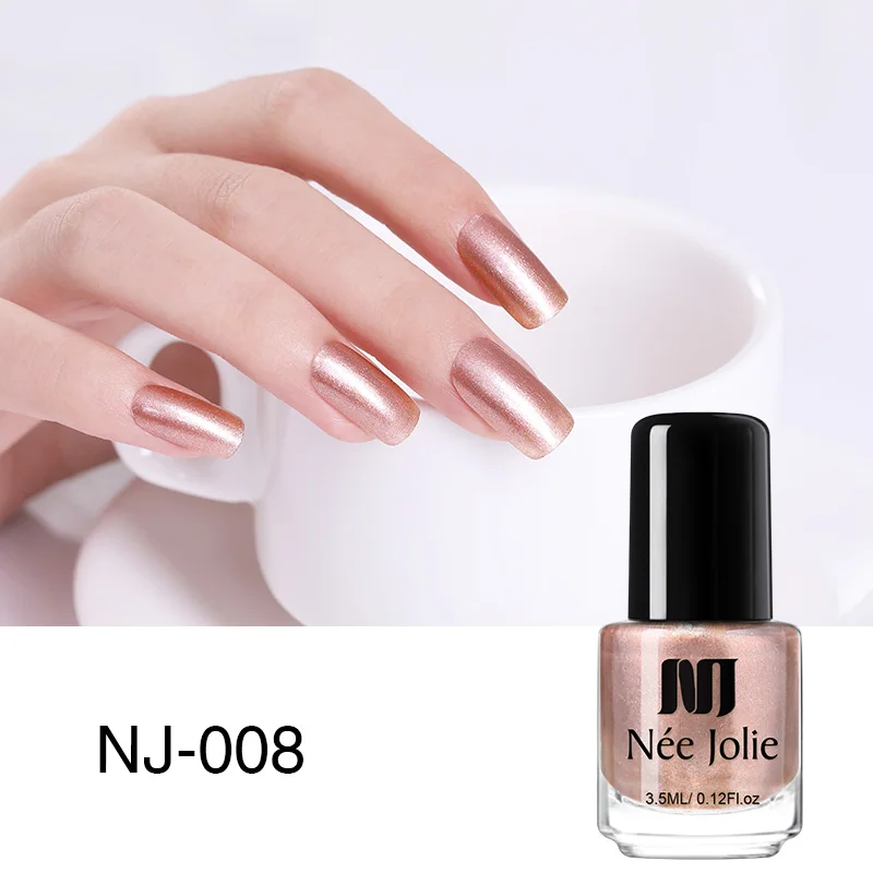 Glitter NJ008 NEE JOLIE 3,5 мл матовый лак для ногтей серии Быстросохнущий дизайн ногтей голографический лак металлический эффект шелушение DIY лак для ногтей - Цвет: Glitter NJ008