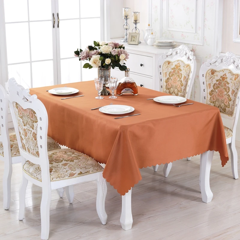 Дешевые Королевский синий сплошной круглый Полиэстер Прямоугольная Скатерть