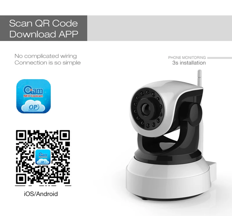 НЕО COOLCAM HD 720P камера беспроводная Wi-Fi двухсторонняя камера видеонаблюдения Ночная камера безопасности P2P сеть внутренний детский монитор