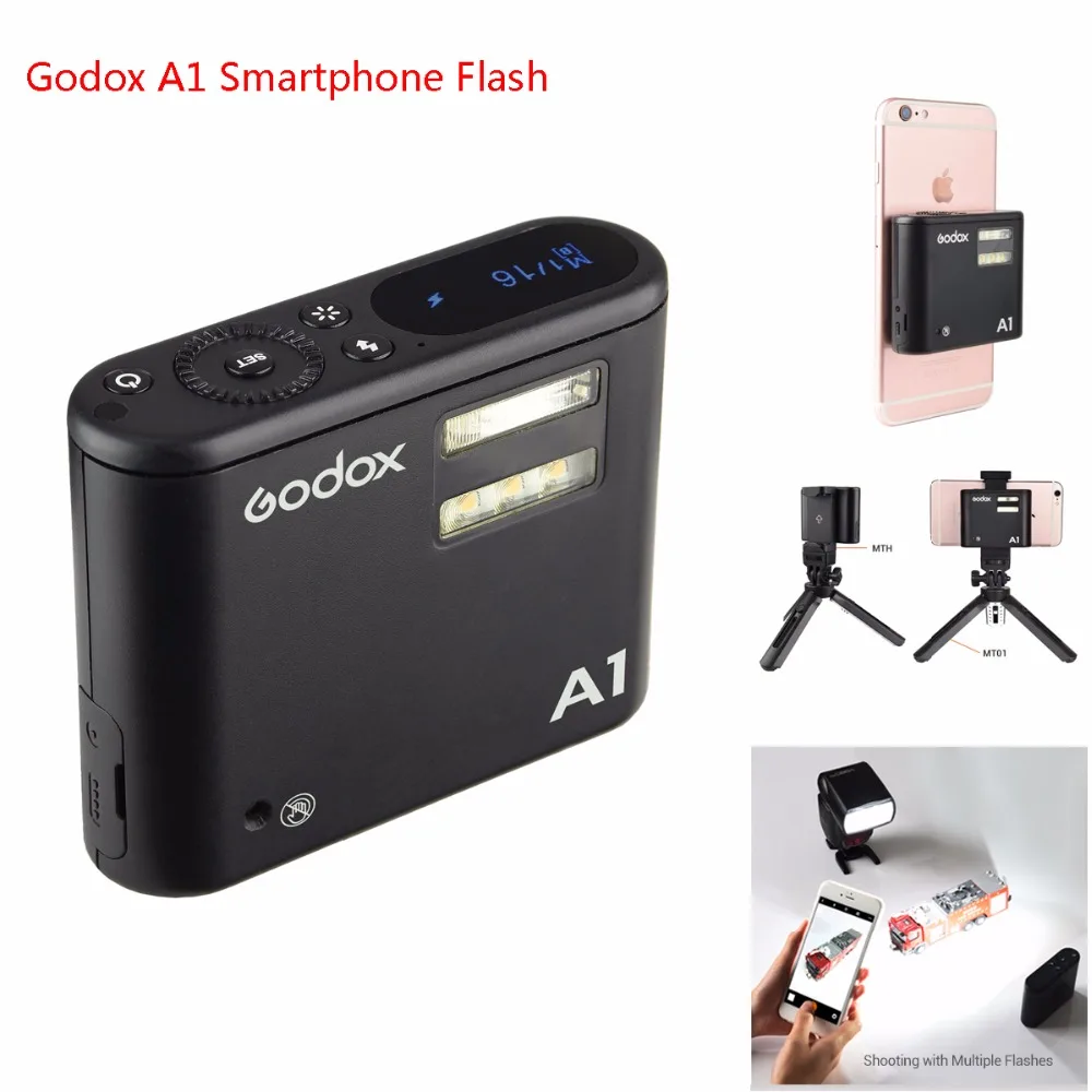 Godox A1 смартфон вспышка 2,4G Беспроводная вспышка мобильный телефон освещение для iPhone 8,7, 8 plus, 7,7 plus, 6s, 6s plus