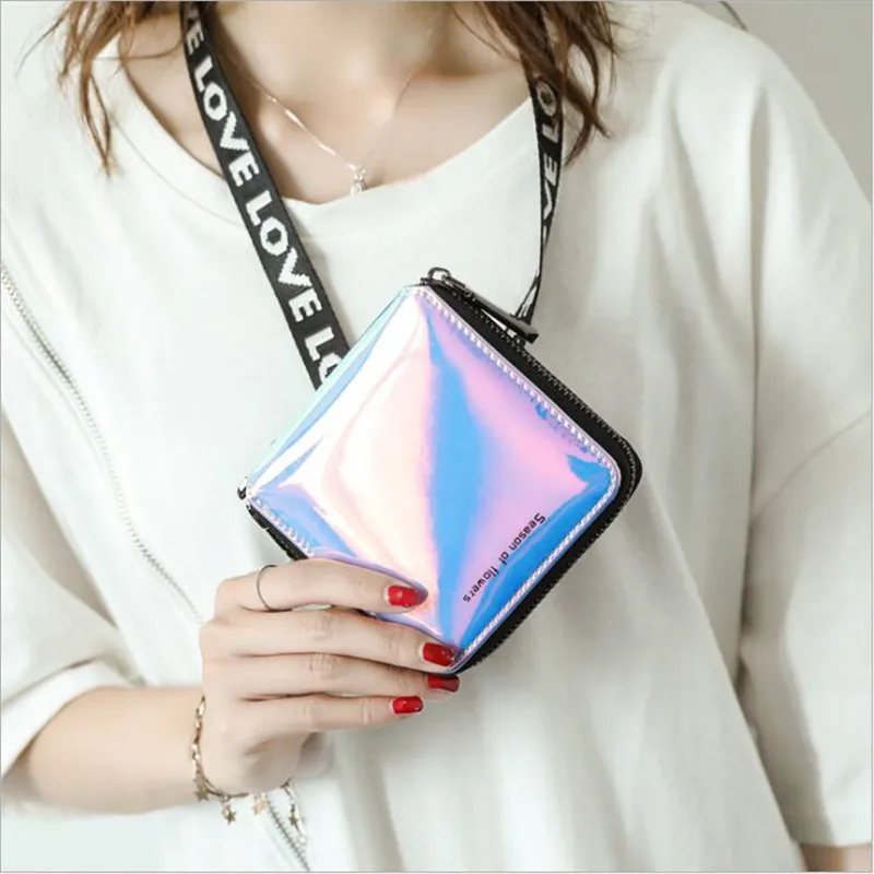 Женский кошелек с лазером Длинный из искусственной кожи известный бренд 2019