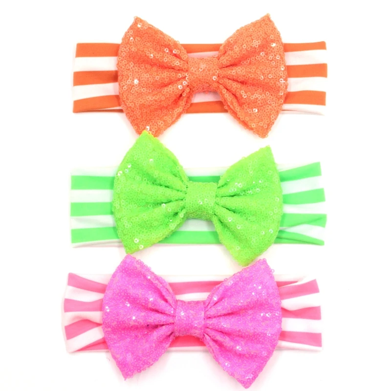 

1PC Retail New Chic Baby Headband With 5'' Bow Flower Hair Accessory Children Festival Hairband Headwear