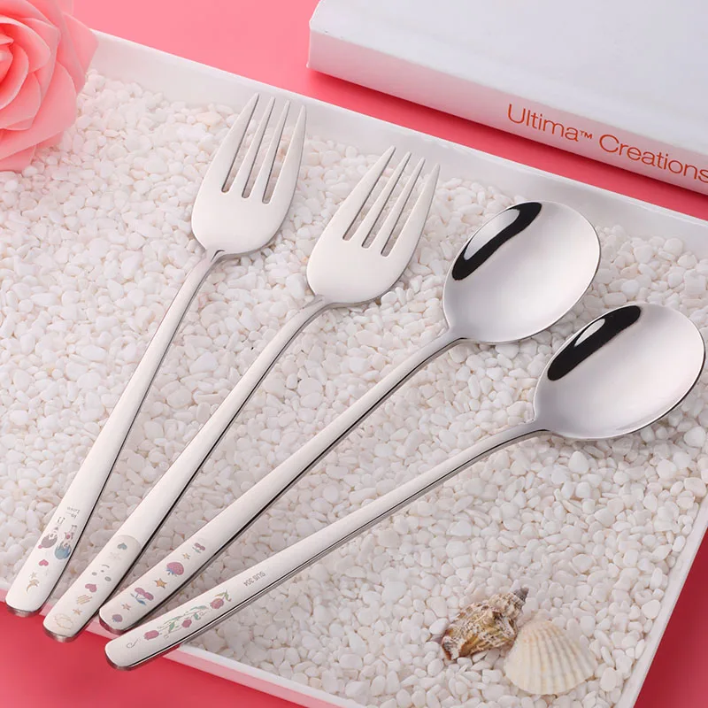 2 шт./компл. Нержавеющая сталь ложки с длинной ручкой в Корейском стиле ложка и