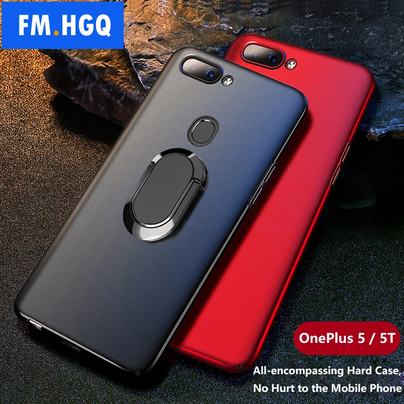 Чехол для Oneplus 5 T тонкий чехол с кольцом на палец Oneplus5 t автомобиля магнитным