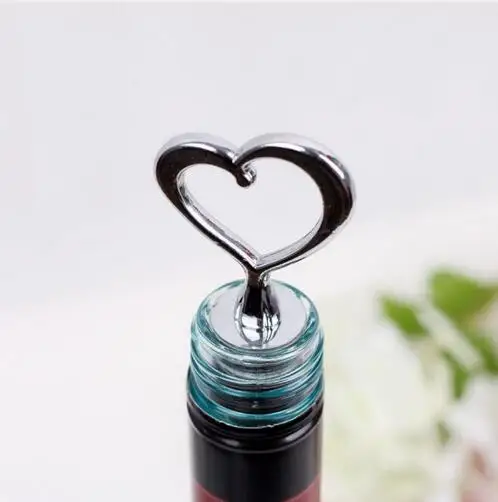 New 100 pcs Bottle opener Stopper Love heart shape wine stopper wedding favors and gifts party favours free shipping | Дом и сад